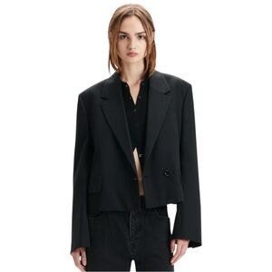Agolde Black Cropped Oversized Blazer
